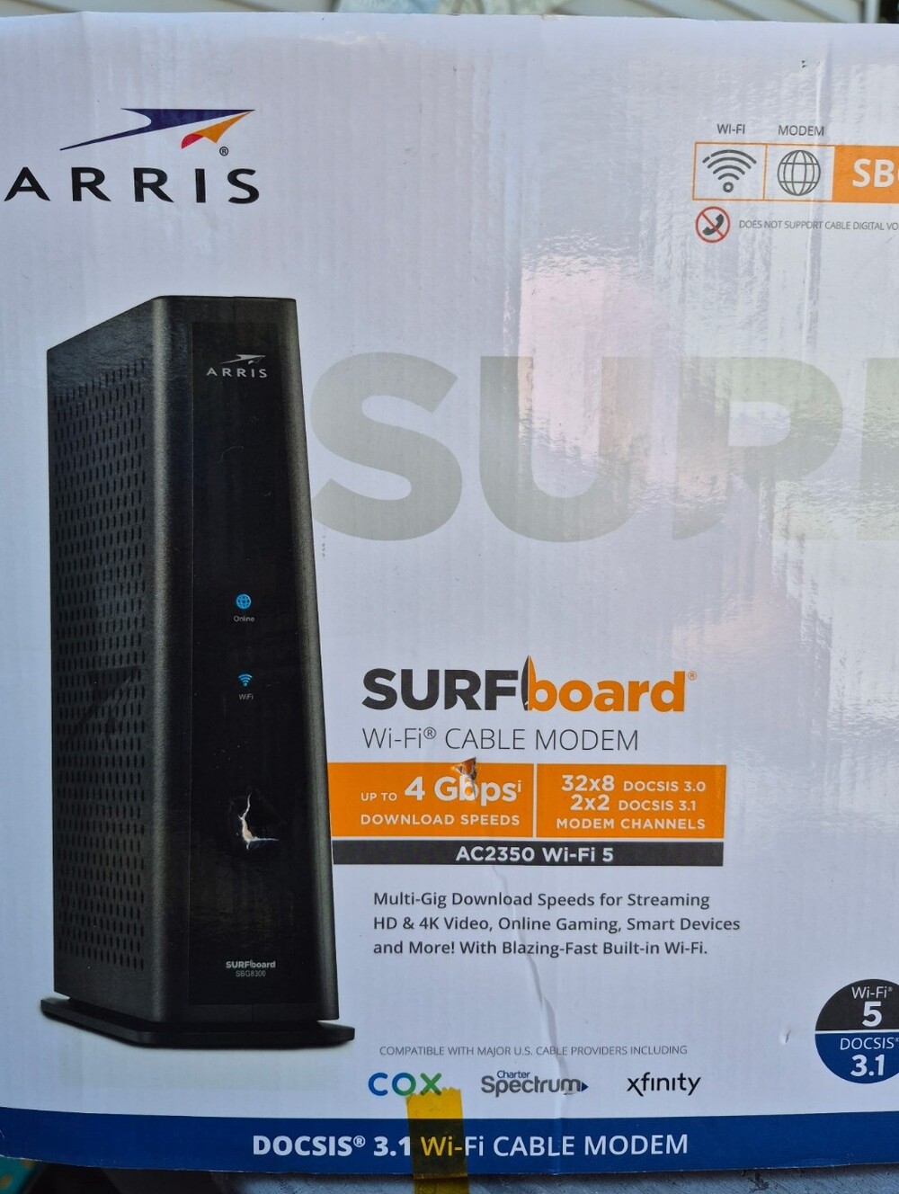 ARRIS SURFboard SBG8300 DOCSIS 3.1 WiFi Cable Modem Router